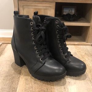 Time & Tru Heeled Combat Ankle Boots